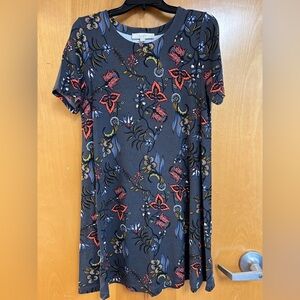 LOFT Dark Floral Print Shift Dress - Women’s Size Small